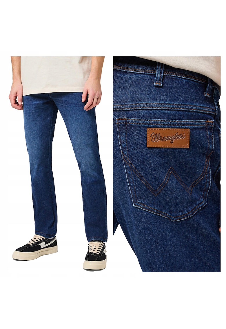 Blugi Barbati - Texas Slim - Straight Fit - Talie Medie - Fermoar - Lungi - 5 Buzunare - Bumbac - W38-L34 US - Albastru