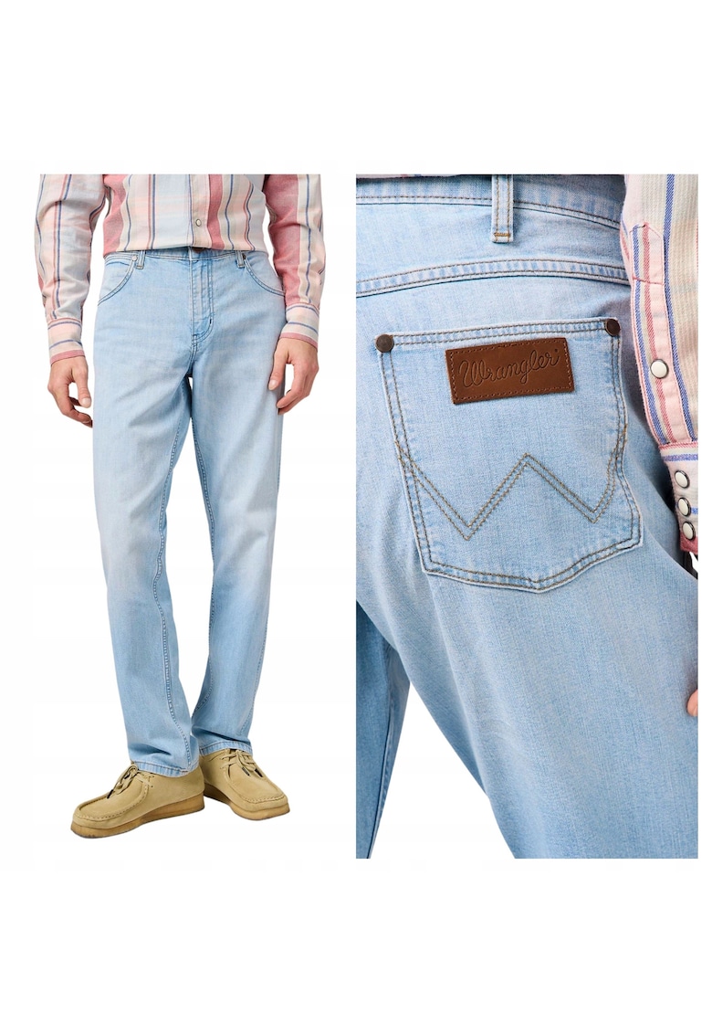 Blugi Barbati - Greensboro - Straight Fit - Talie Medie - Fermoar - Lungi - 5 Buzunare - Bumbac - Albastru - Albastru