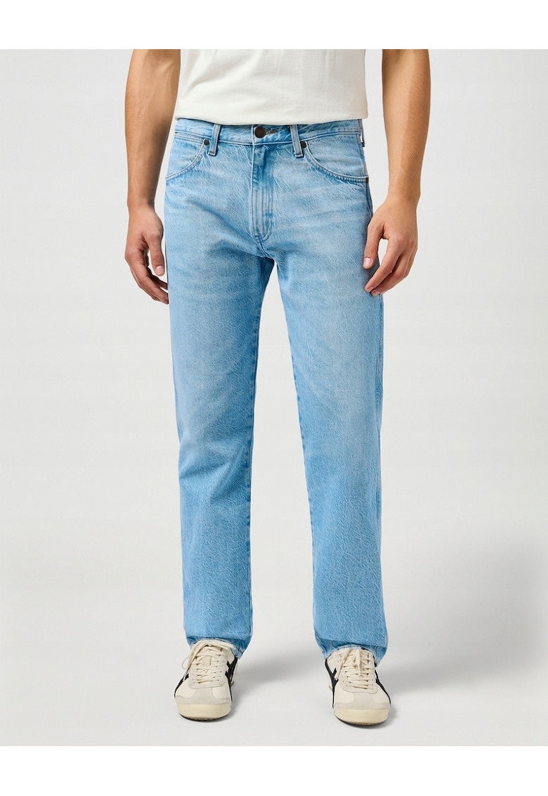 Blugi Barbati - Frontier - Straight Fit - Talie Medie - 5 Buzunare - Fermoar - Lungi - Bumbac - Albastru - Albastru