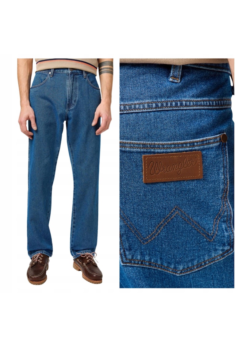 Blugi Barbati - Frontier - Straight Fit - Talie Medie - Fermoar - Lungi - 5 Buzunare - Bumbac - W36-L32 US - Albastru