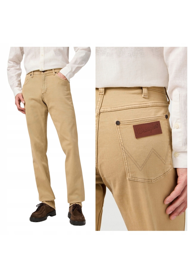 Blugi Barbati - Greensboro - Straight Fit - Talie Medie - Fermoar - Lungi - 5 Buzunare - Bumbac - Bej - Bej