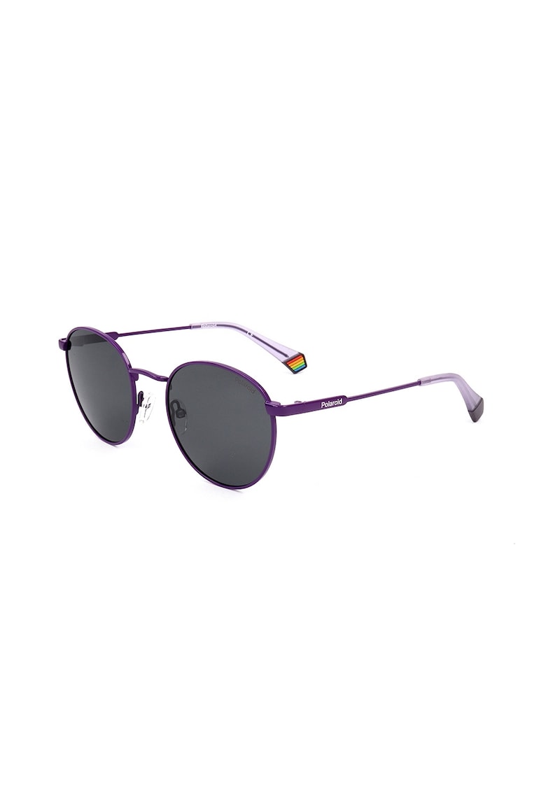 Ochelari de soare rotunzi unisex cu lentile polarizate - Violet pruna
