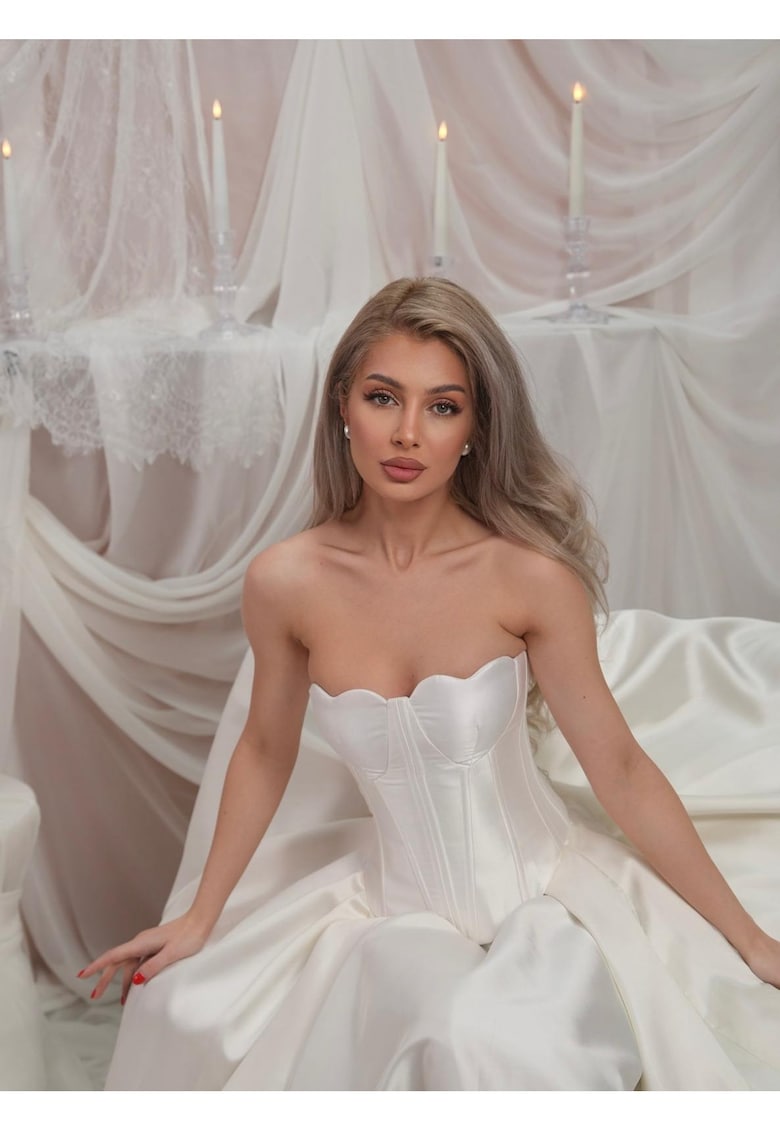 Corset cupe forma de inima - ivoire - Pure Heart - Alb fildes