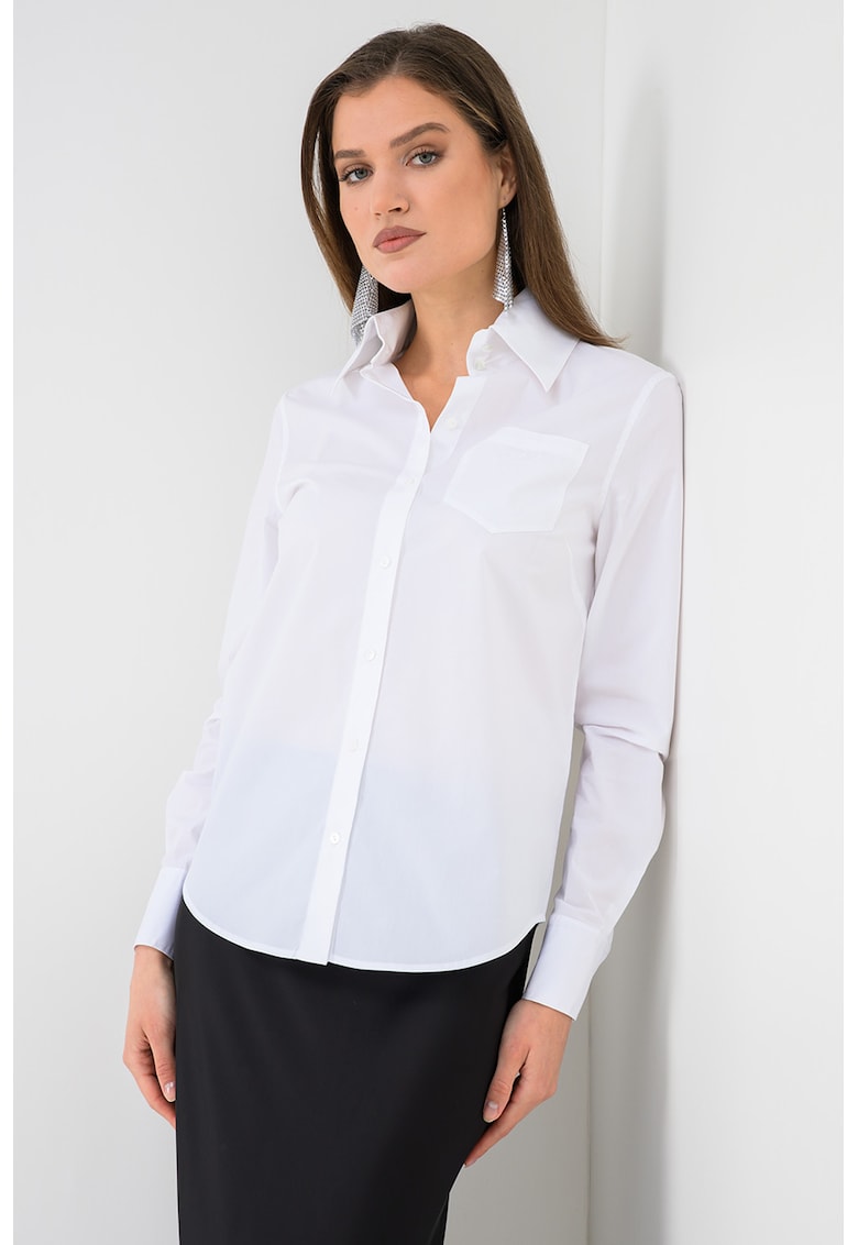 Camasa cu guler clasic si nasturi - Alb optic