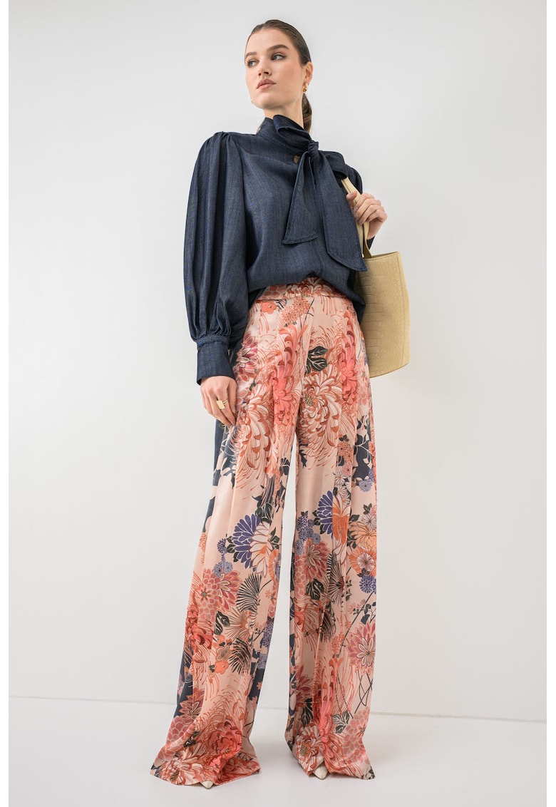 Bluza cu maneci bufante - Bleumarin