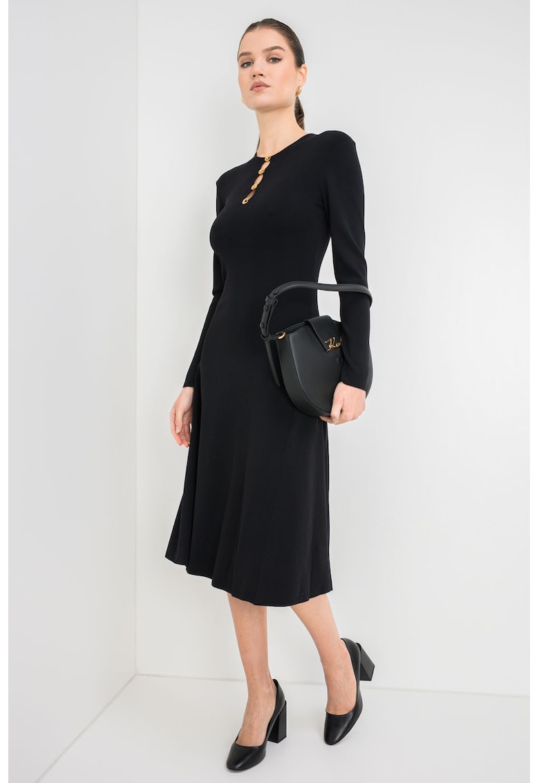 Rochie midi evazata - Negru