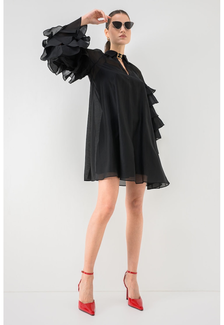 Rochie scurta cu maneci lungi - Negru