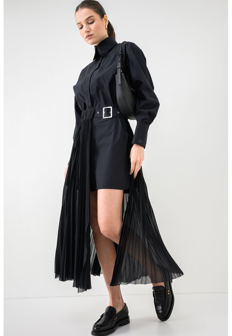 Rochie-camasa midi - Negru