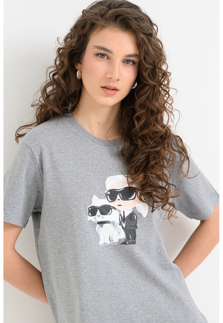 Tricou de bumbac organic Ikon Duo - Gri inchis melange