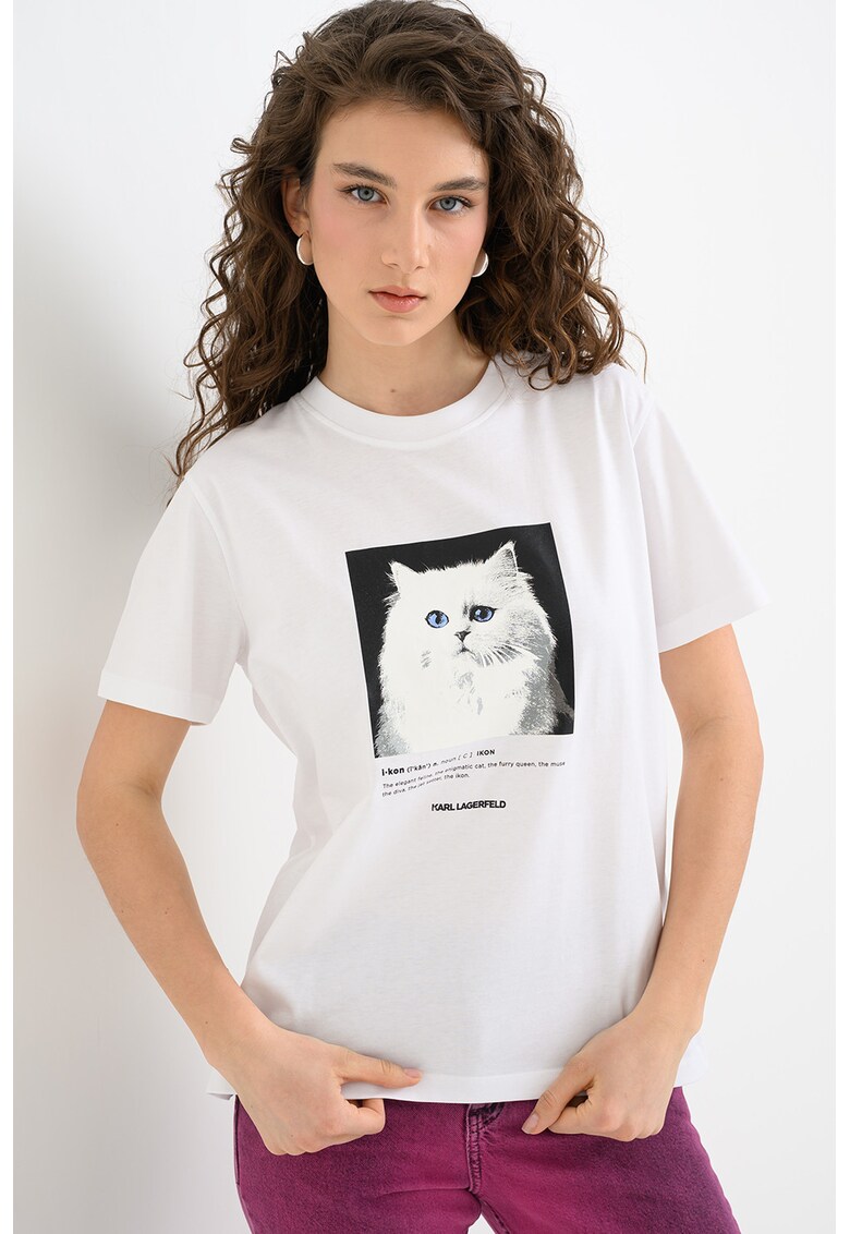 Tricou regular fit de bumbac organic Portrait - Alb optic