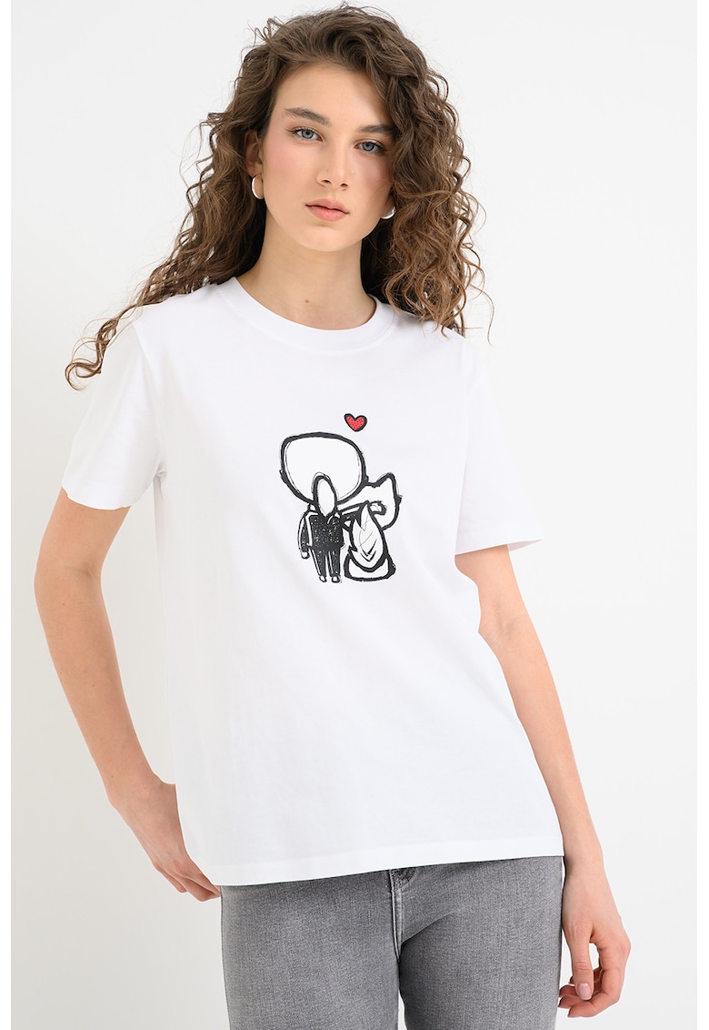 Tricou cu imprimeu grafic Ikon Valentine - Alb optic