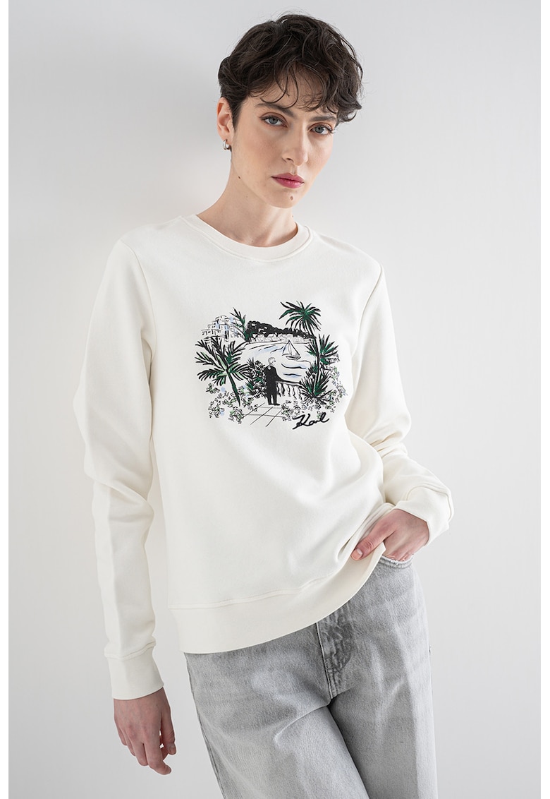 Bluza de trening Villa la Vigie - Alb fildes/Negru