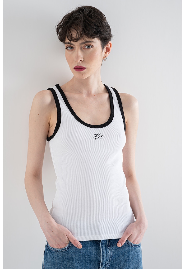 Top din amestec de bumbac organic - Alb