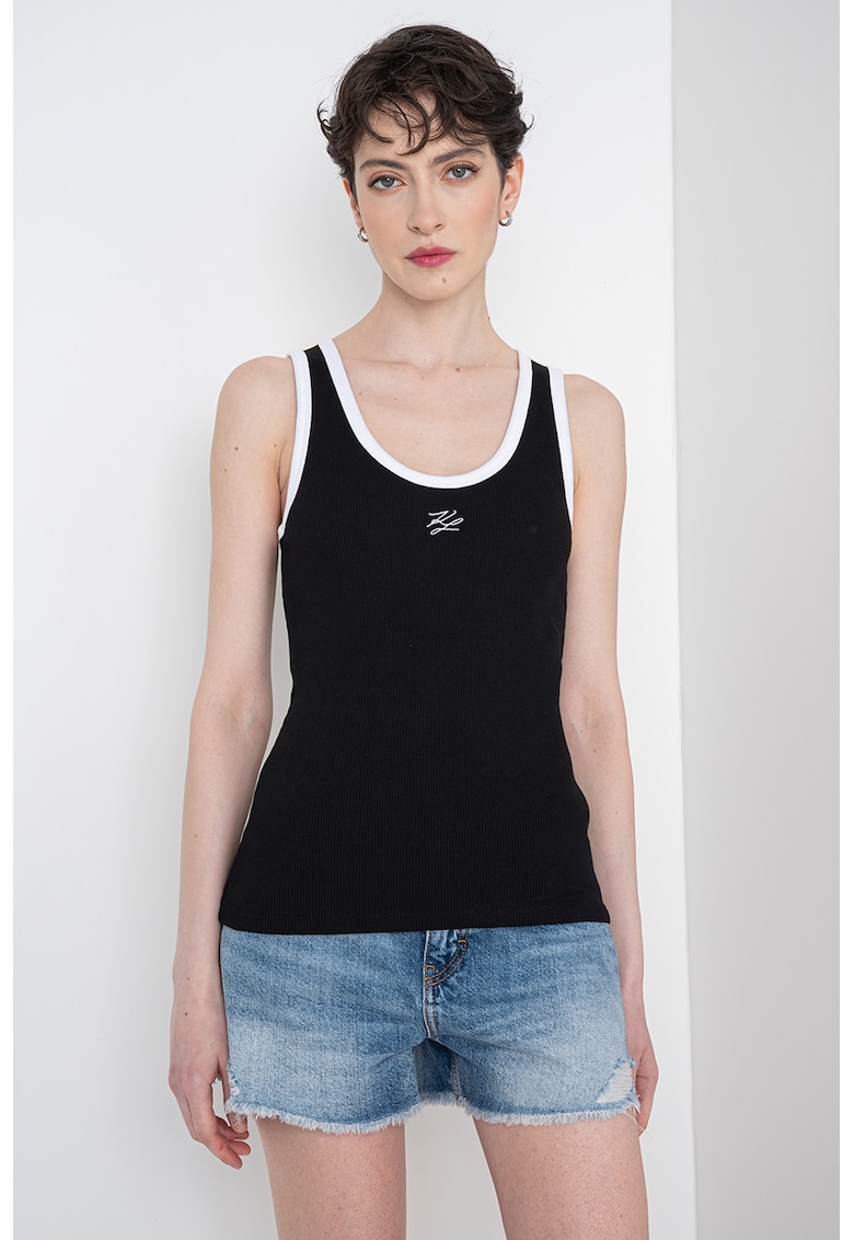 Top din amestec de bumbac organic - Negru