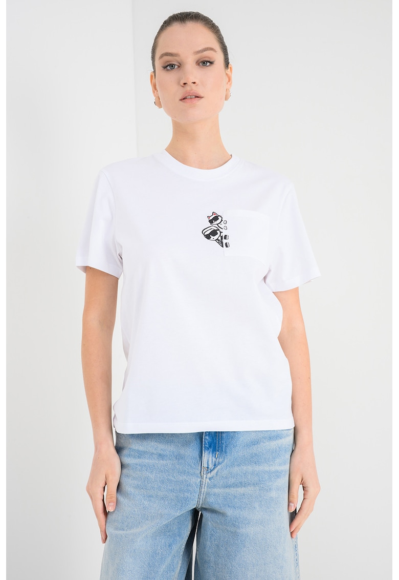 Tricou relaxed fit din bumbac organic Ikon - Negru/Alb optic