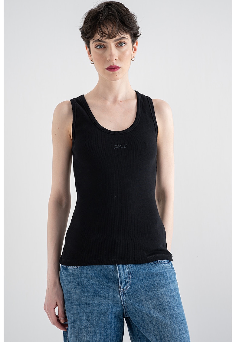 Top slim fit Essential - Negru