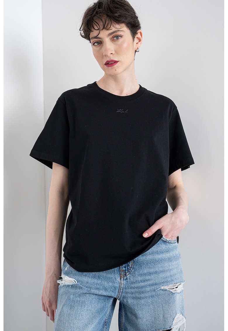 Tricou lejer din bumbac organic Essential - Negru