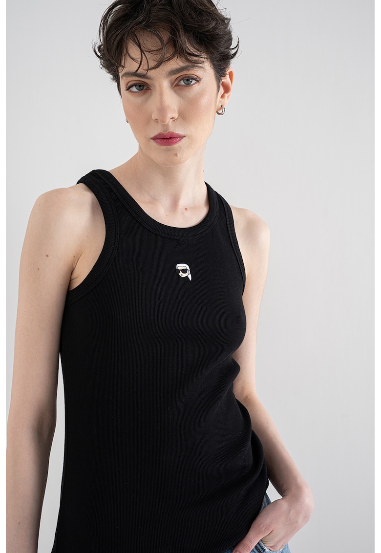 Top slim-fit Ikon - Negru