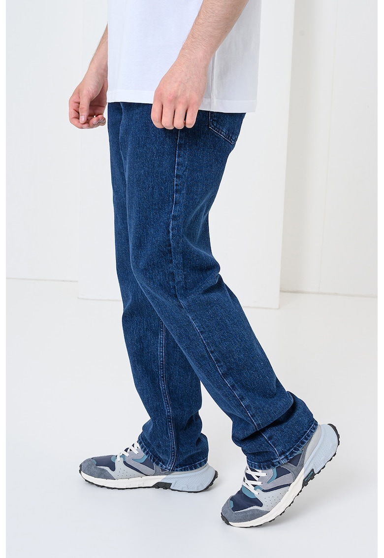 Blugi relaxed fit cu buzunare - Albastru inchis