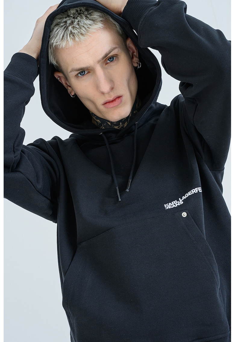 Hanorac cu imprimeu grafic - Negru