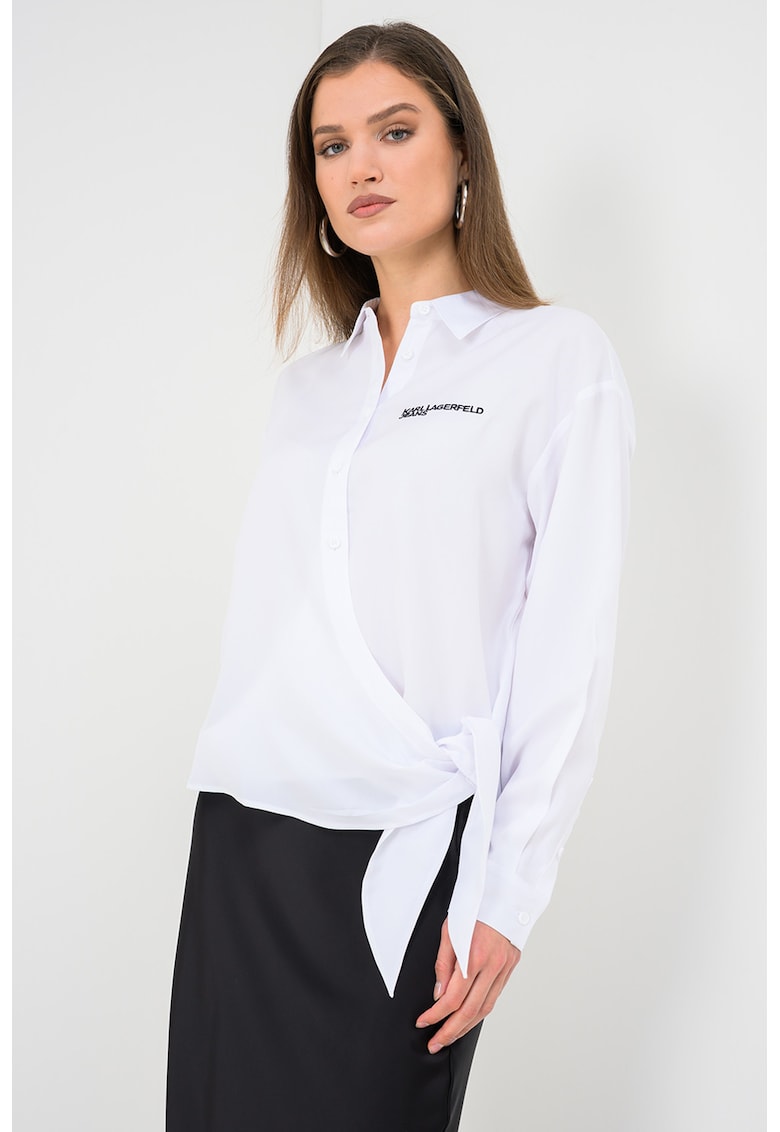 Camasa lejera cu logo - Alb optic