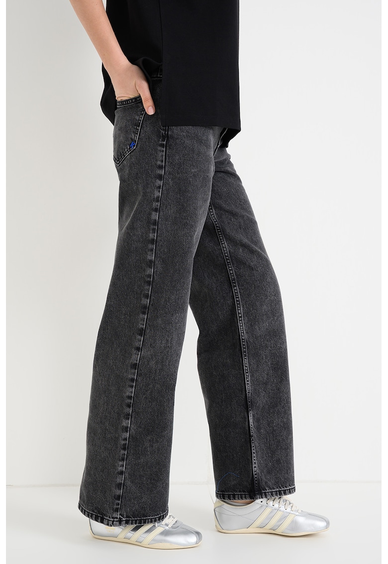 Blugi relaxed fit cu talie medie - Gri antracit