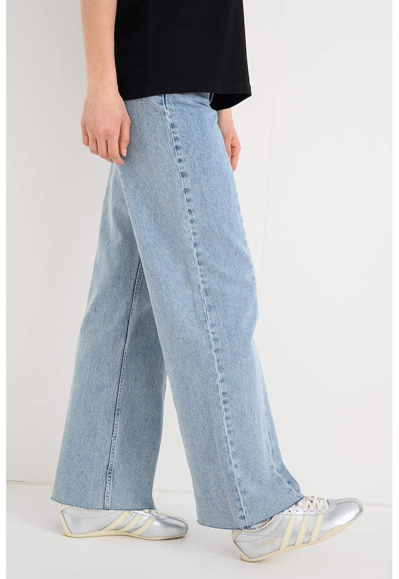 Blugi relaxed fit cu cusaturi frontale - Albastru pal