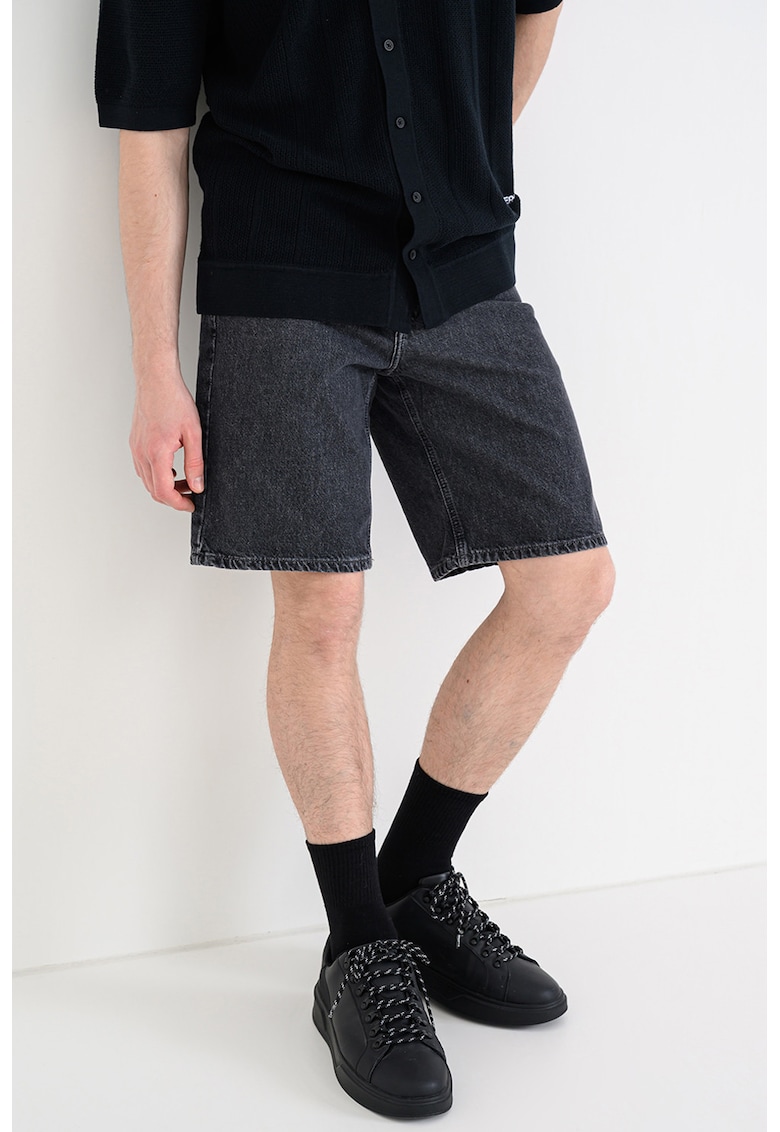 Blugi scurti regular fit - Gri inchis