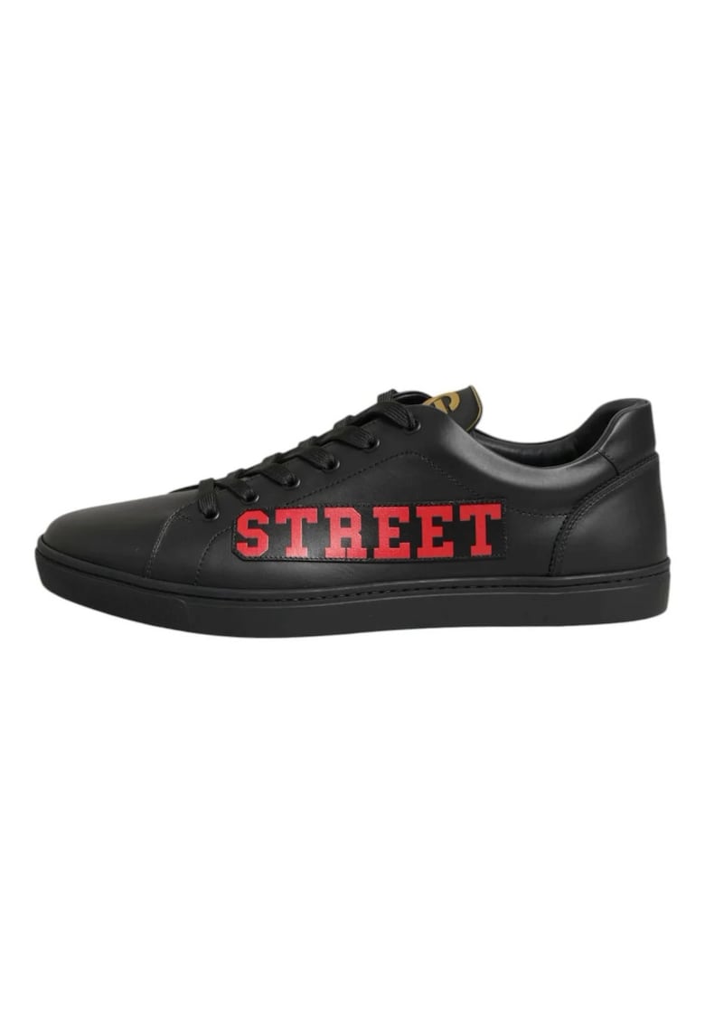 Pantofi sport din piele cu imprimeu - Negru - Negru