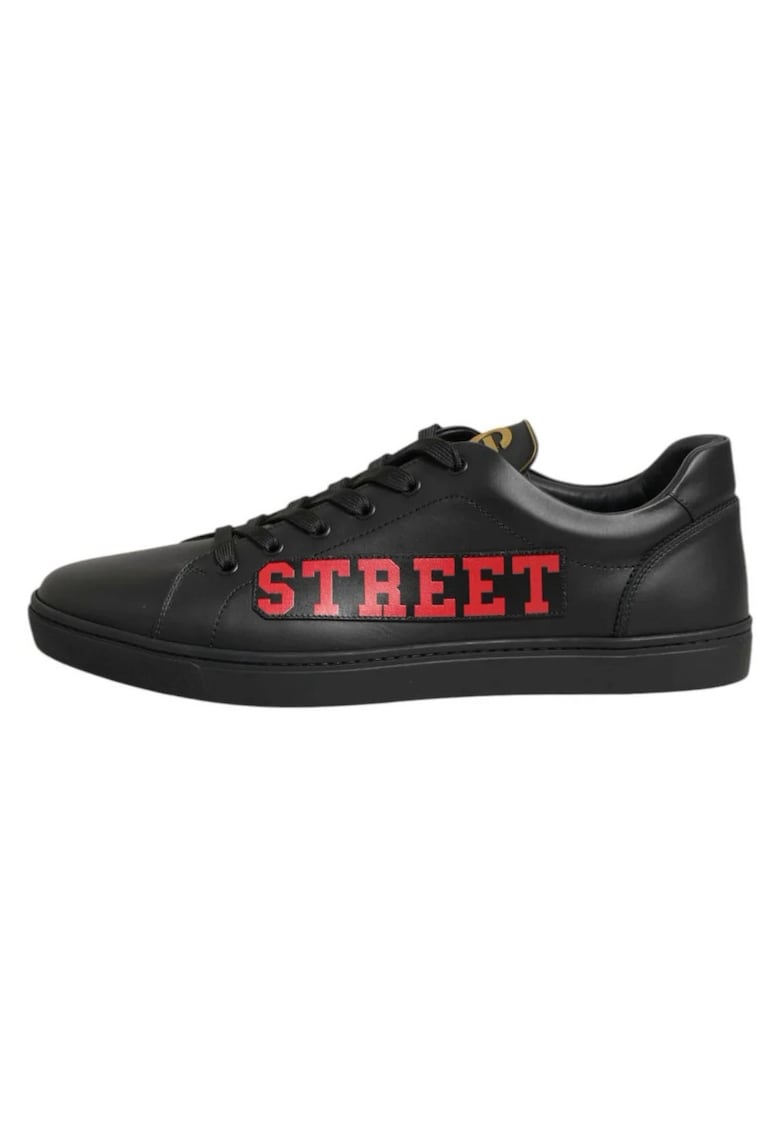 Pantofi sport din piele cu imprimeu - Negru - Negru