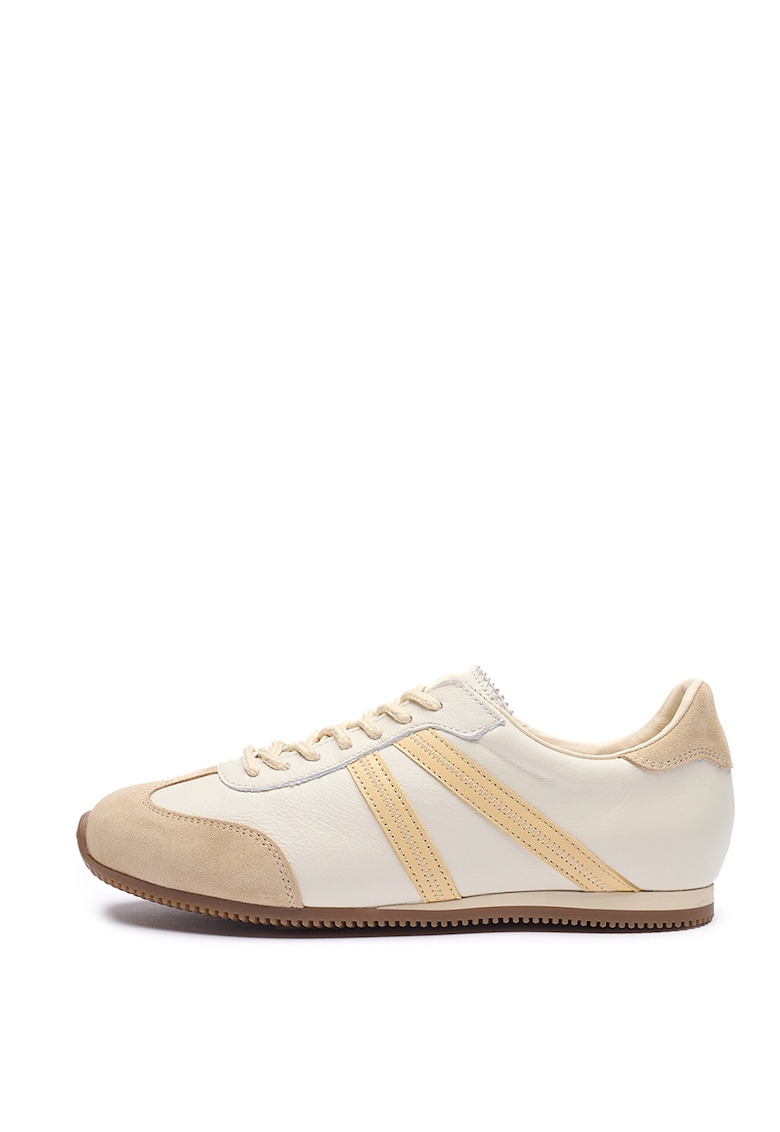 Pantofi sport low-cut din piele - Alb/Bej deschis