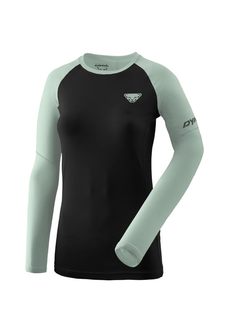 Bluza alergare dama Alpine Pro - Negru/Verde menta
