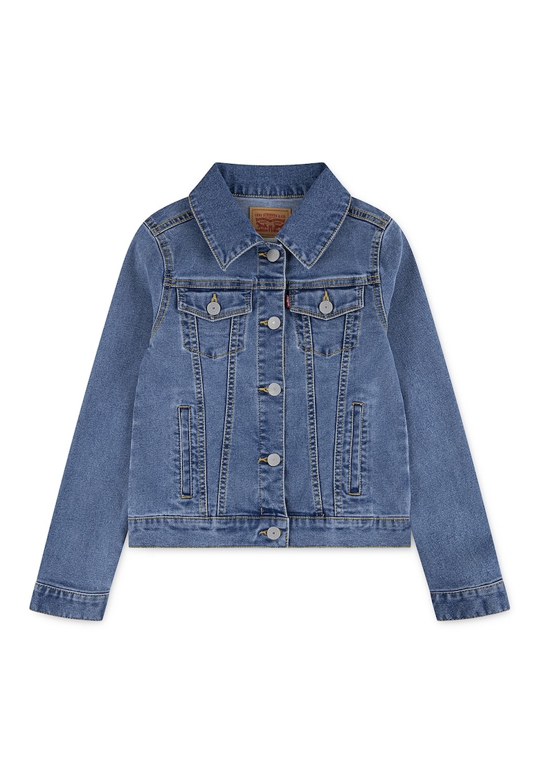 Jacheta de denim cu buzunare pe piept - Albastru denim