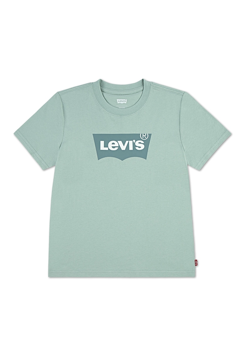 Tricou cu imprimeu logo liliac - Verde pal