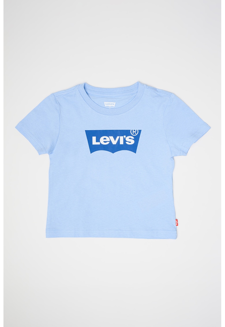 Tricou cu imprimeu logo liliac - Albastru pastel