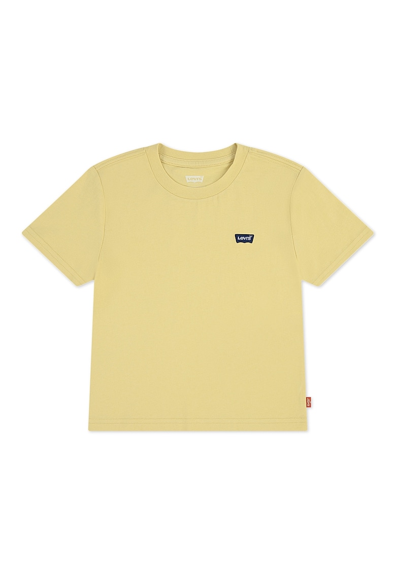 Tricou cu decolteu la baza gatului Batwing - Negru/Galben sofran