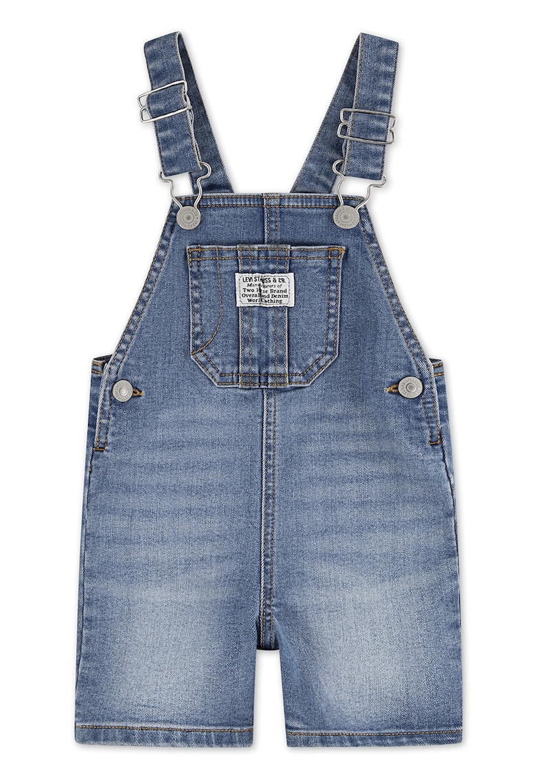 Salopeta scurta de denim - Albastru melange