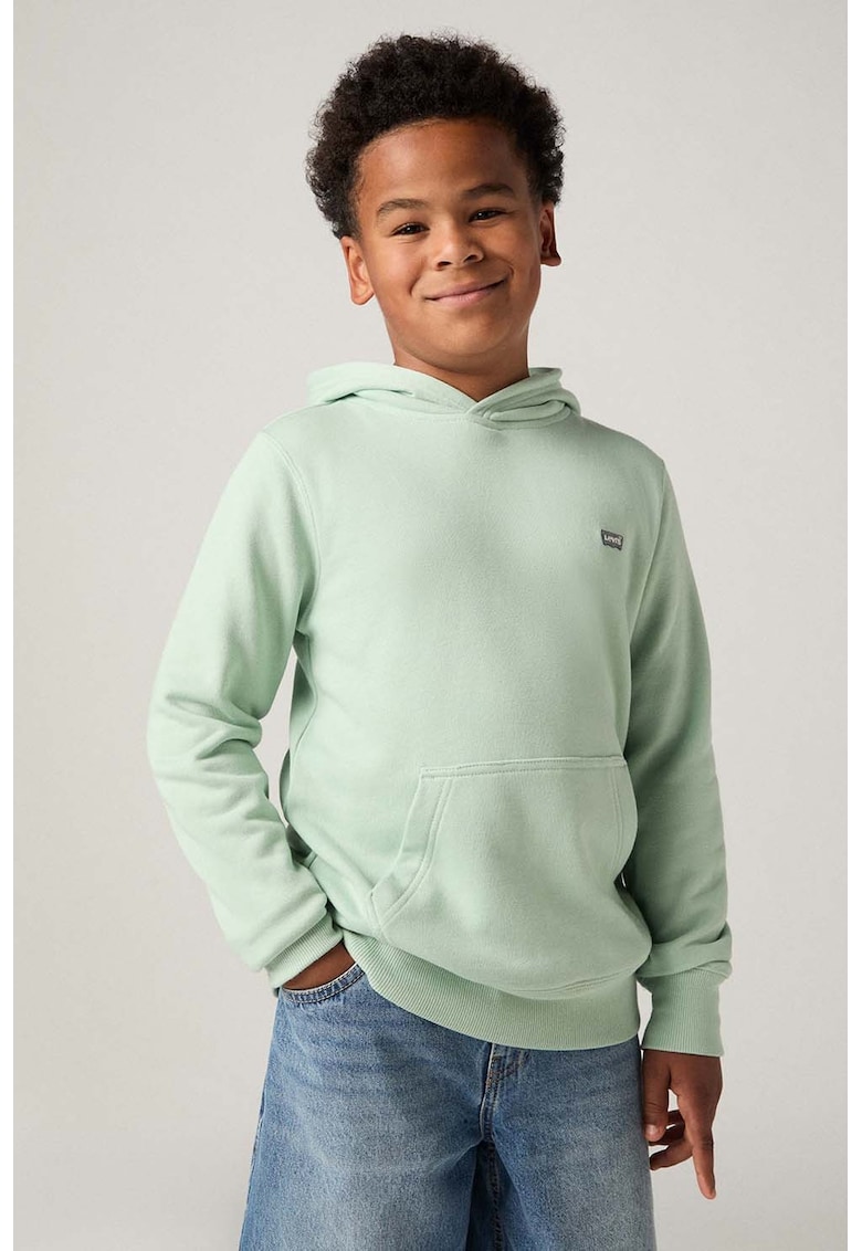 Hanorac cu buzunar kangaroo - Verde pal