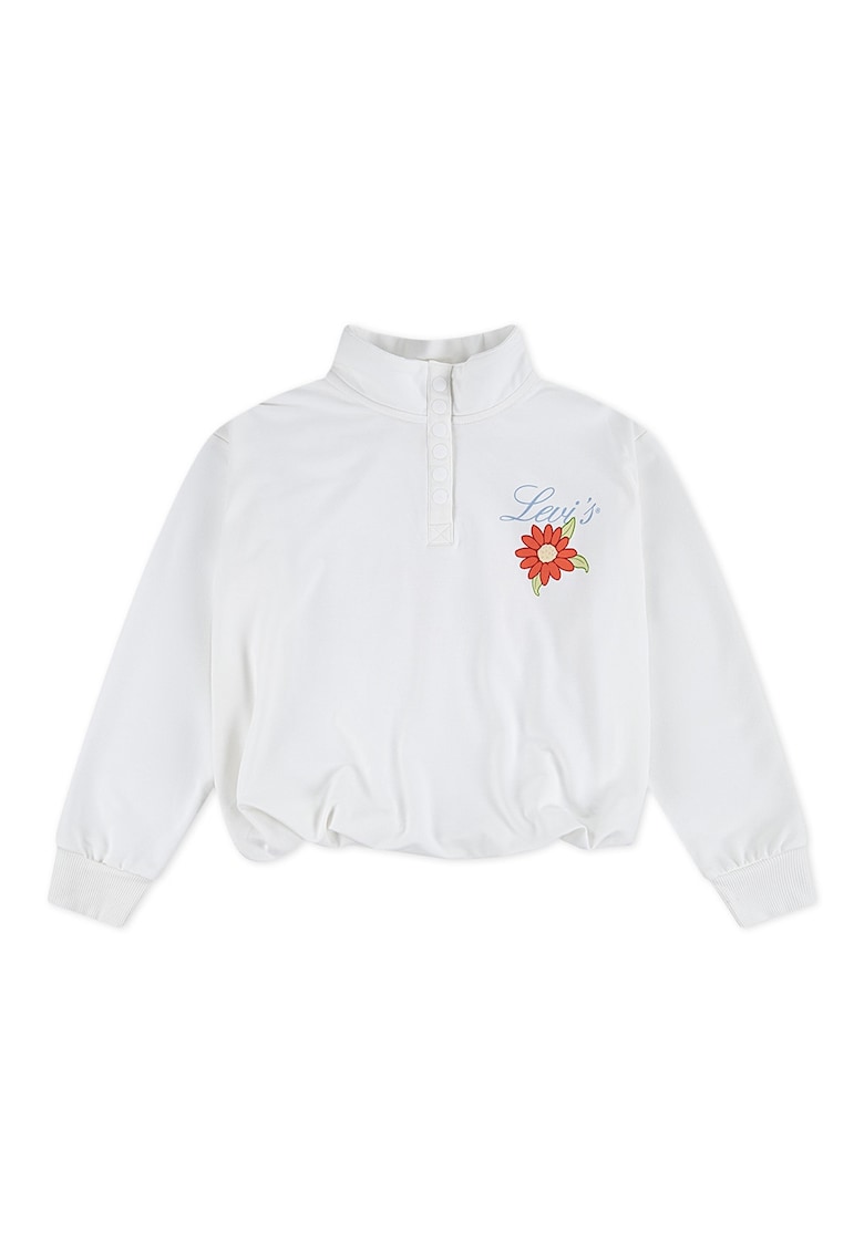 Bluza de trening cu fenta cu capse - Alb