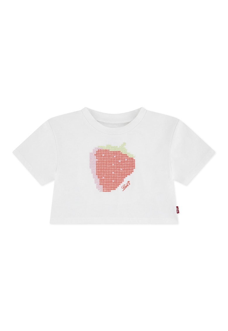 Tricou cu imprimeu cu capsuni - Alb