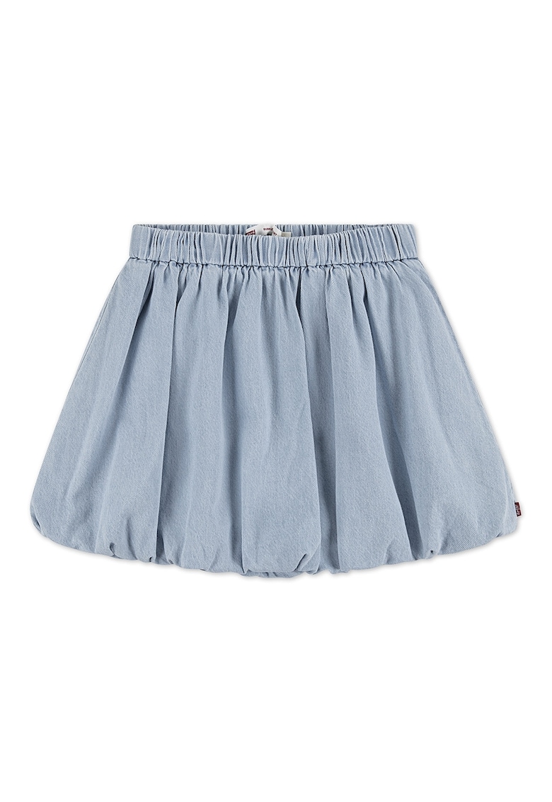 Fusta plisata cu talie elastica - Albastru prafuit