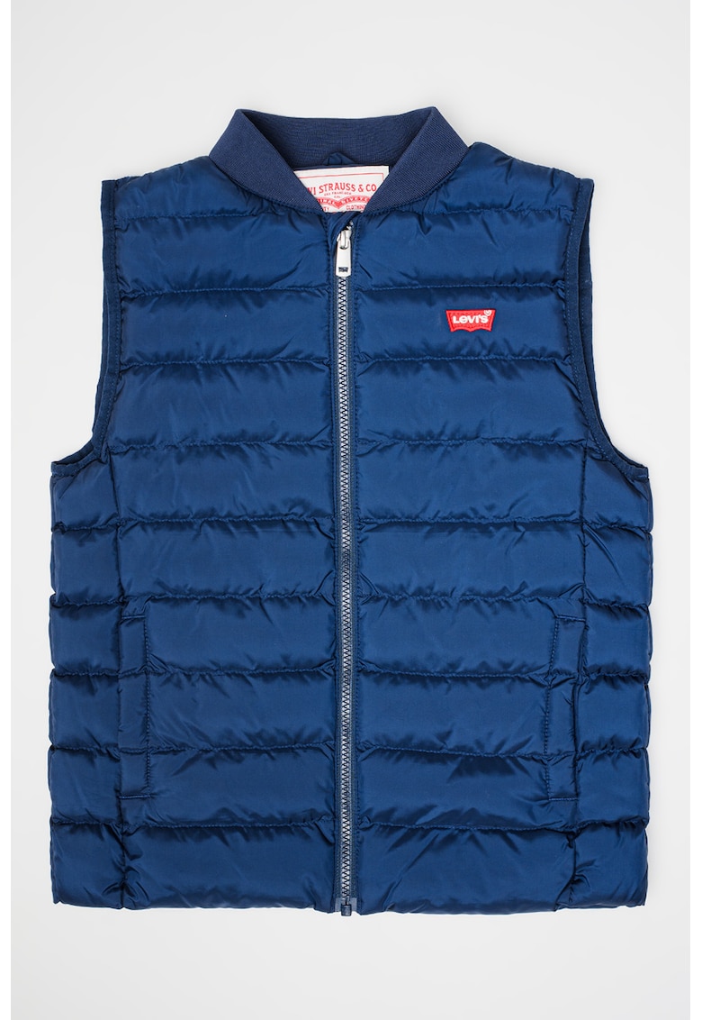 Vesta matlasata cu fermoar - Bleumarin