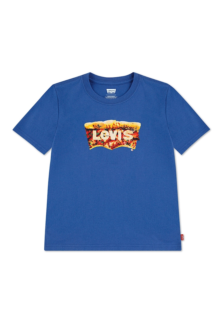 Tricou cu imprimeu grafic si logo - Albastru royal