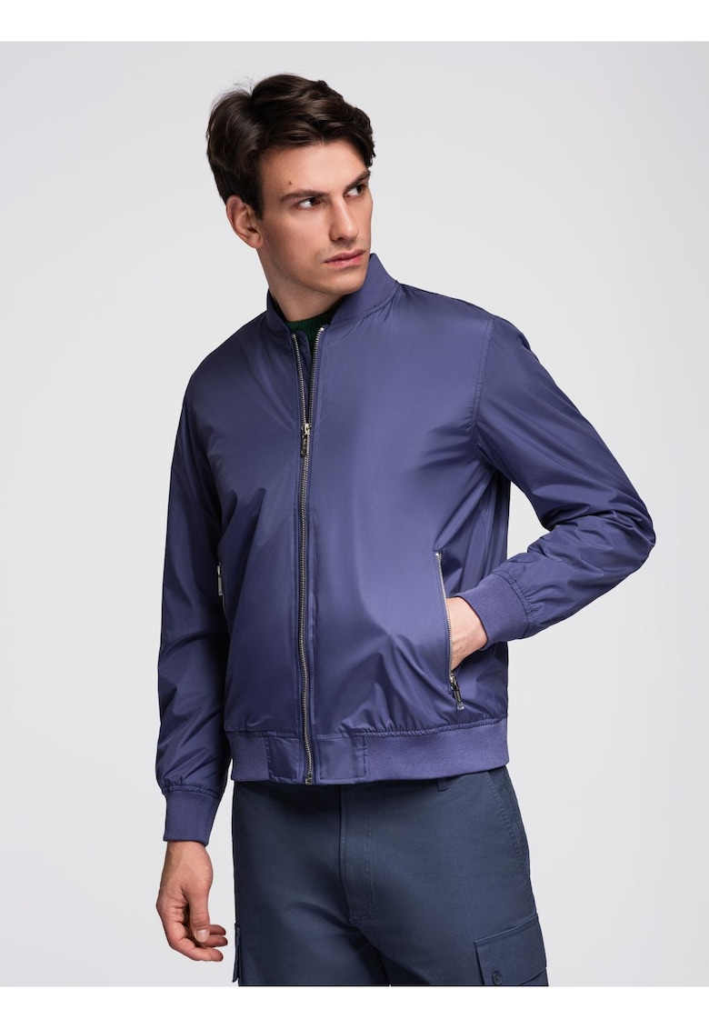 Jacheta bomber ușoară C644 - Albastru inchis