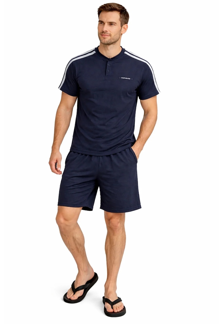Pijama cu maneca scurta - Albastru