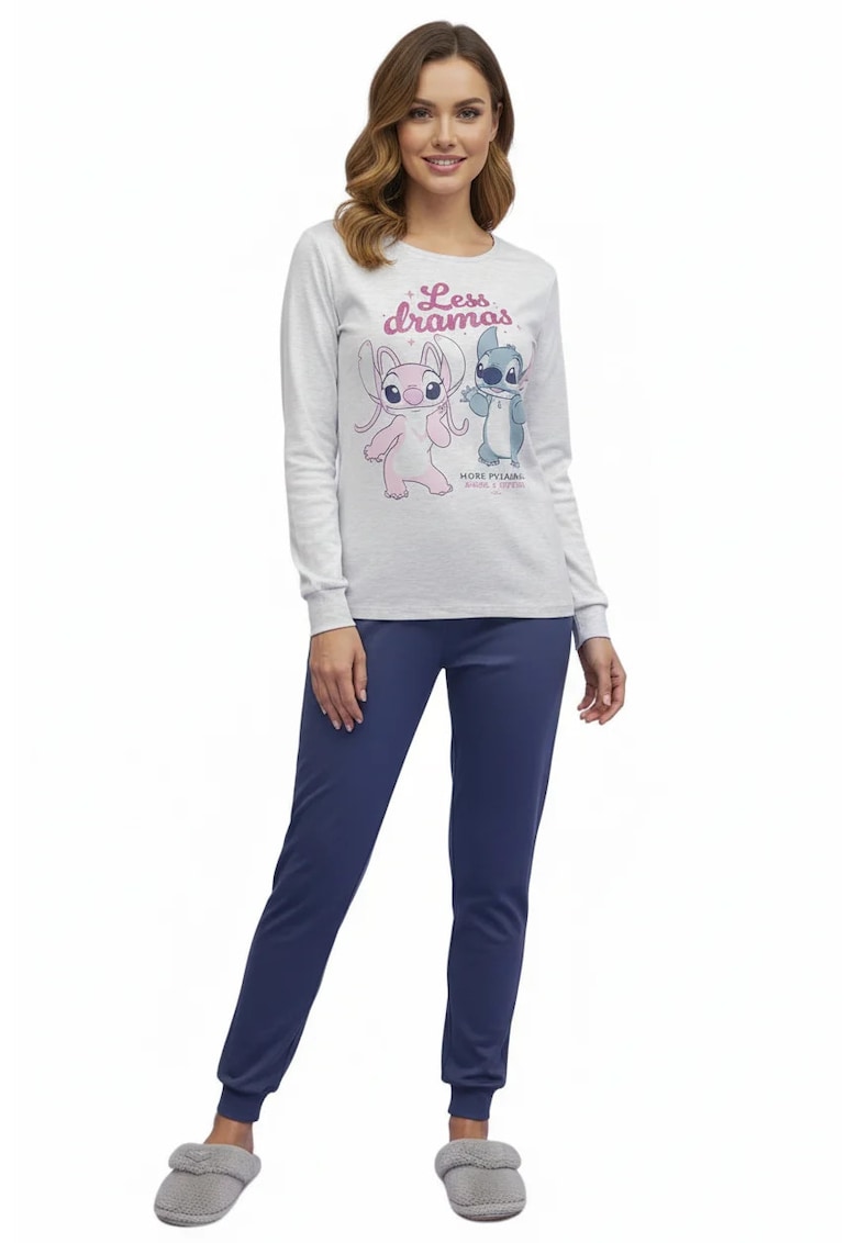 Pijama dama set 2 piese - bumbac - gri