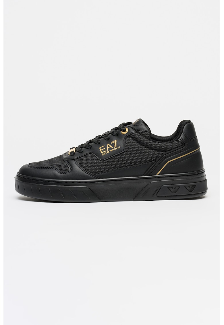 Pantofi sport flatform cu imprimeu logo - Auriu/Negru