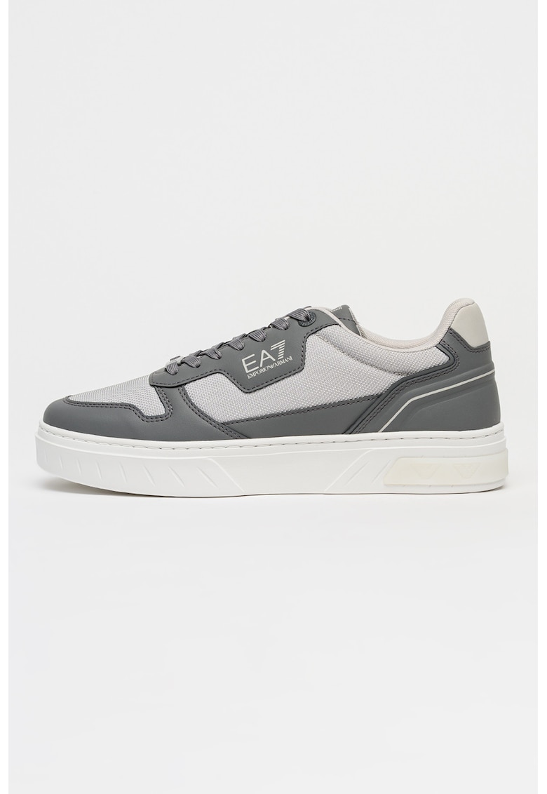 Pantofi sport flatform cu imprimeu logo - Gri deschis/Alb murdar