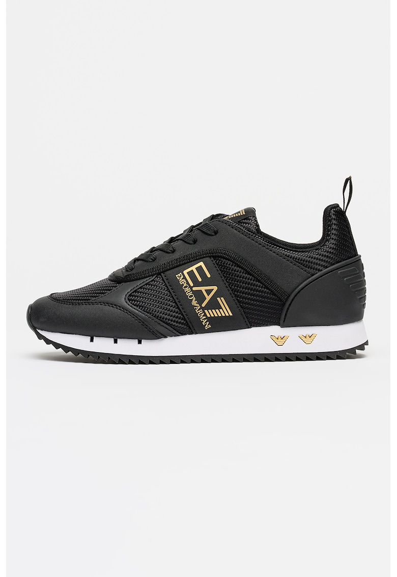 Pantofi sport low-cut cu logo - Auriu/Negru/Alb optic