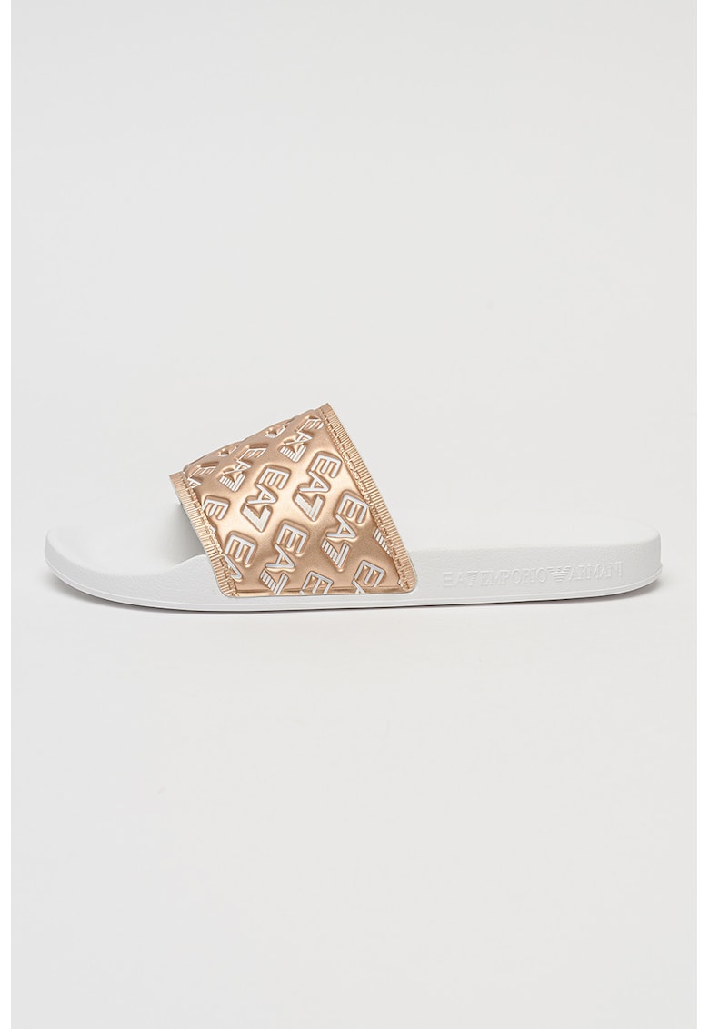 Papuci unisex cu logo stantat - Roz prafuit